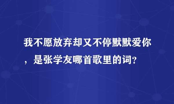 我不愿放弃却又不停默默爱你，是张学友哪首歌里的词？