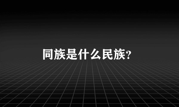 同族是什么民族？