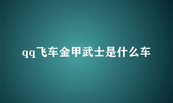 qq飞车金甲武士是什么车
