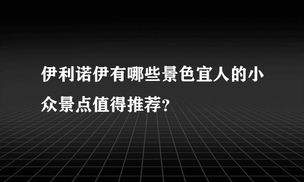 伊利诺伊有哪些景色宜人的小众景点值得推荐？