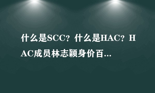 什么是SCC？什么是HAC？HAC成员林志颖身价百亿以上，这才是高富