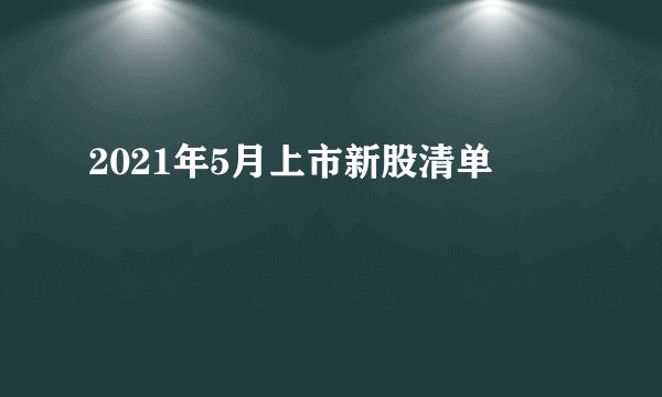 2021年5月上市新股清单
