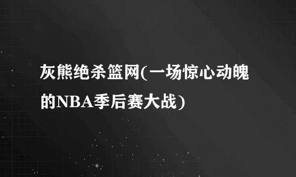 灰熊绝杀篮网(一场惊心动魄的NBA季后赛大战)