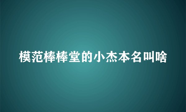 模范棒棒堂的小杰本名叫啥