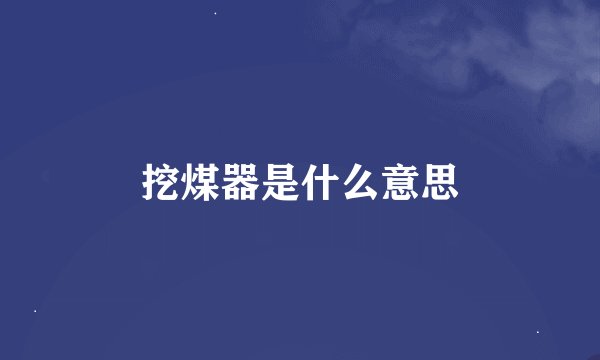 挖煤器是什么意思
