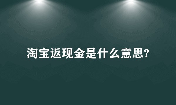 淘宝返现金是什么意思?