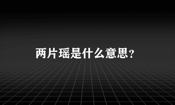两片瑶是什么意思？
