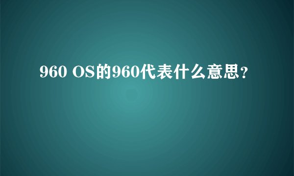 960 OS的960代表什么意思？