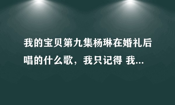 我的宝贝第九集杨琳在婚礼后唱的什么歌，我只记得 我挥动着翅膀