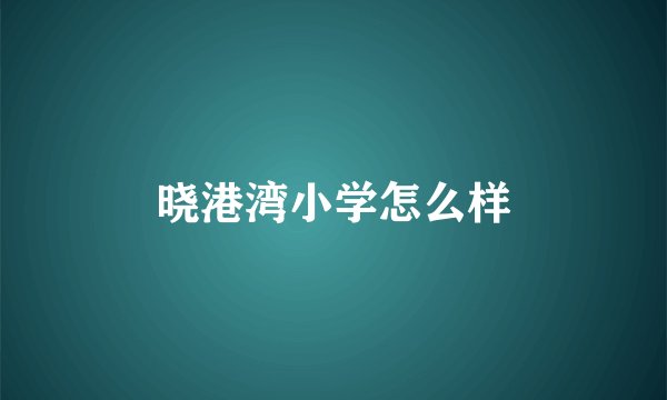 晓港湾小学怎么样
