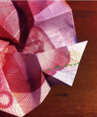 人民币怎么折玫瑰花？