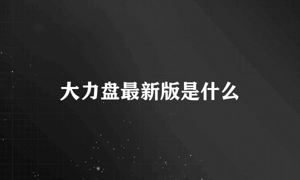 大力盘最新版是什么