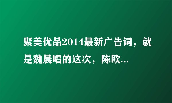 聚美优品2014最新广告词，就是魏晨唱的这次，陈欧说的话....求改编