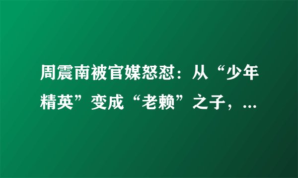 周震南被官媒怒怼：从“少年精英”变成“老赖”之子，这是怎么回事呢？