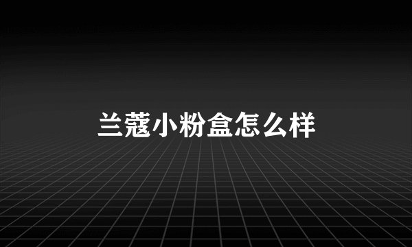 兰蔻小粉盒怎么样