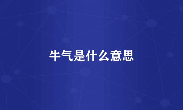 牛气是什么意思
