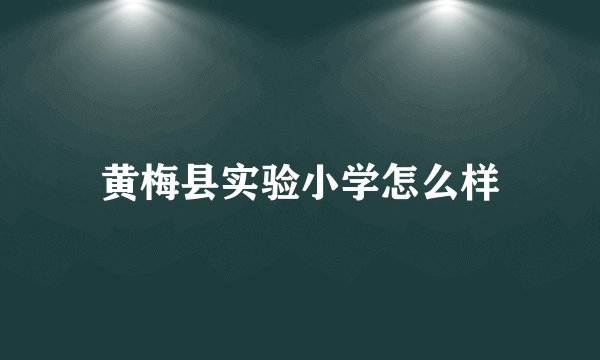 黄梅县实验小学怎么样