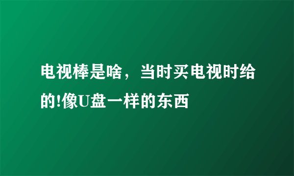 电视棒是啥，当时买电视时给的!像U盘一样的东西