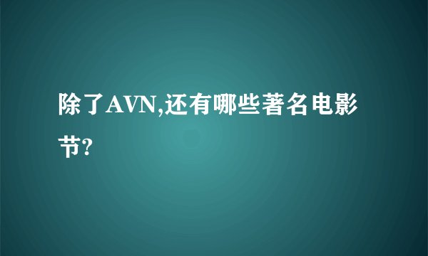 除了AVN,还有哪些著名电影节?