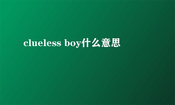 clueless boy什么意思