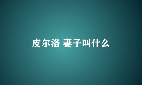 皮尔洛 妻子叫什么
