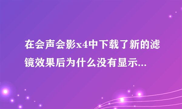 在会声会影x4中下载了新的滤镜效果后为什么没有显示出新的滤镜效果?