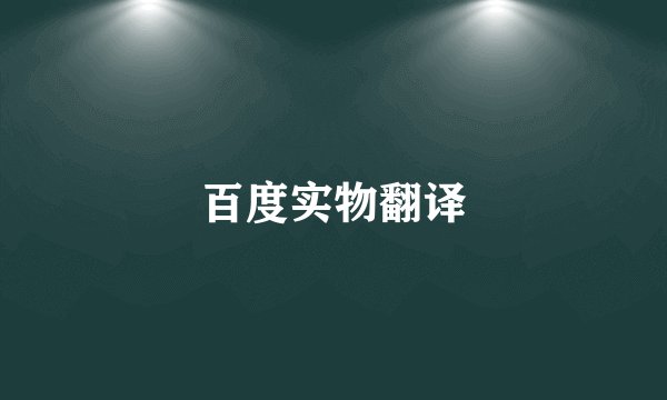 百度实物翻译