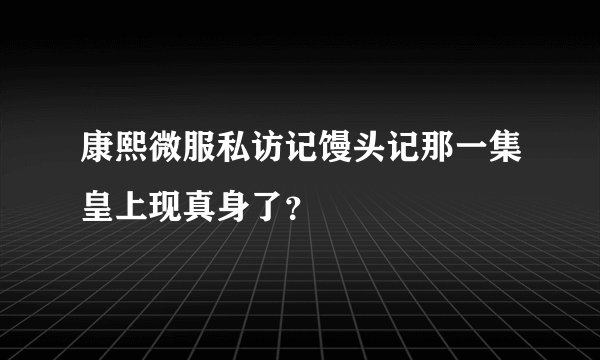 康熙微服私访记馒头记那一集皇上现真身了？