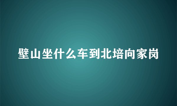 壁山坐什么车到北培向家岗