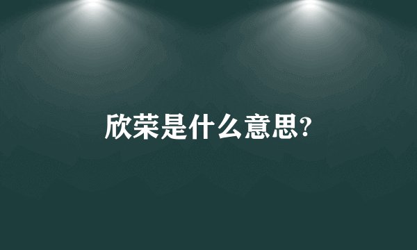 欣荣是什么意思?