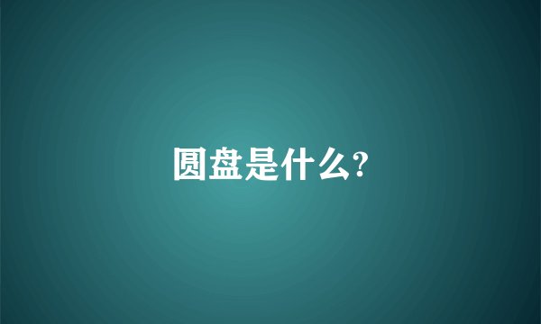 圆盘是什么?