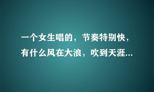 一个女生唱的，节奏特别快，有什么风在大浪，吹到天涯海角，我找寻不到，什么歌啊？应该是新歌