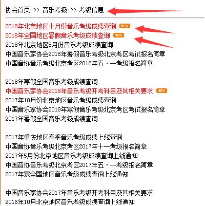 中国音乐家协会钢琴考级成绩网站查询
