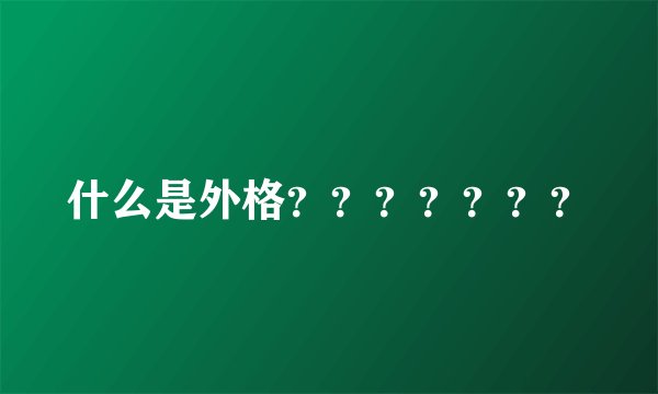 什么是外格？？？？？？？