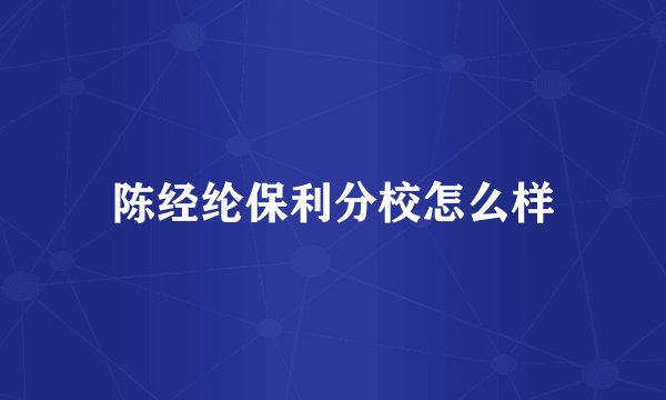 陈经纶保利分校怎么样