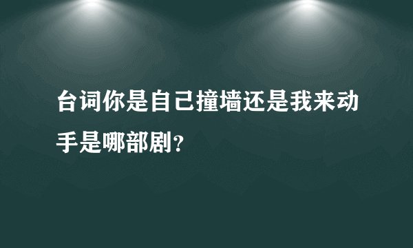 台词你是自己撞墙还是我来动手是哪部剧？