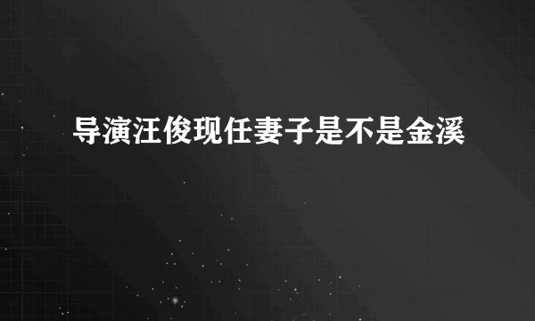导演汪俊现任妻子是不是金溪