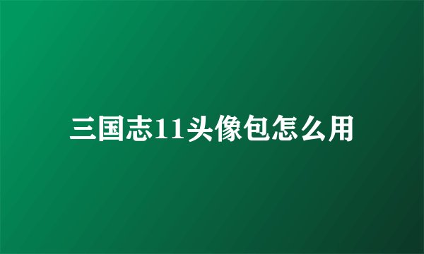 三国志11头像包怎么用