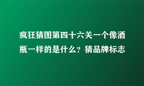 疯狂猜图第四十六关一个像酒瓶一样的是什么？猜品牌标志