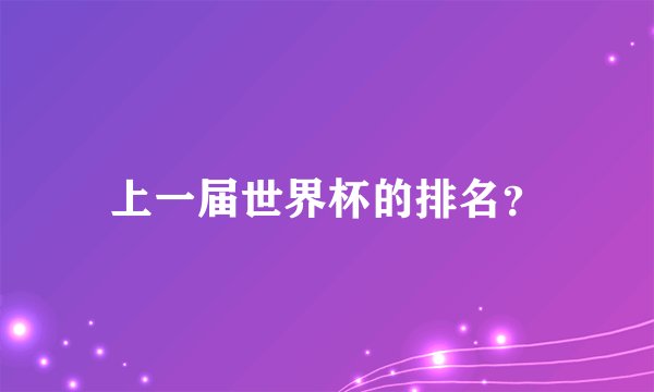 上一届世界杯的排名？
