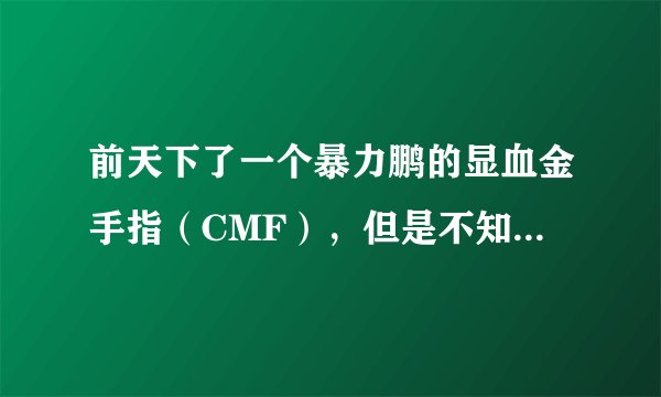 前天下了一个暴力鹏的显血金手指（CMF），但是不知道怎么用代码弄护石，本人急需一个回6攻9的！