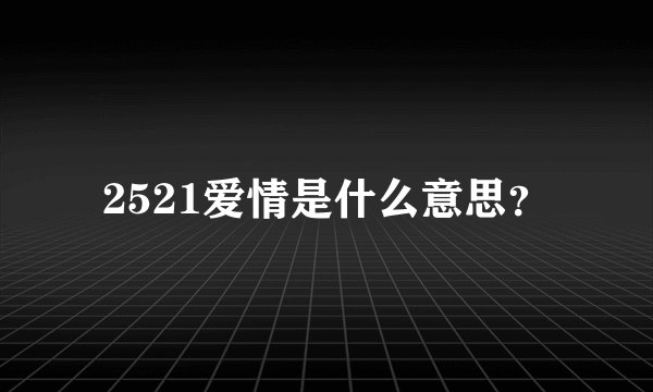 2521爱情是什么意思？