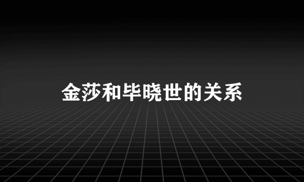 金莎和毕晓世的关系
