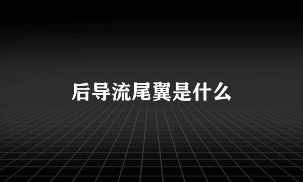 后导流尾翼是什么