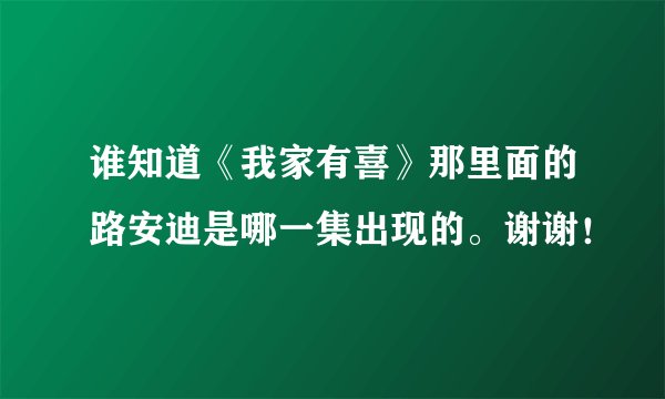 谁知道《我家有喜》那里面的路安迪是哪一集出现的。谢谢！