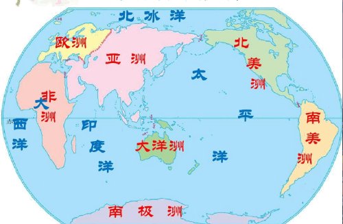 七大洲的英文