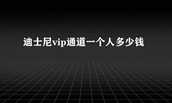 迪士尼vip通道一个人多少钱