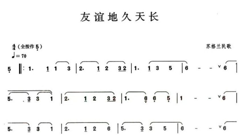 歌曲友谊地久天长原唱