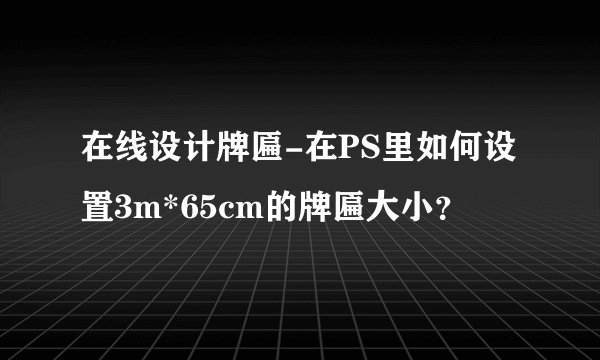 在线设计牌匾-在PS里如何设置3m*65cm的牌匾大小？