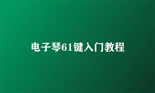 电子琴61键入门教程